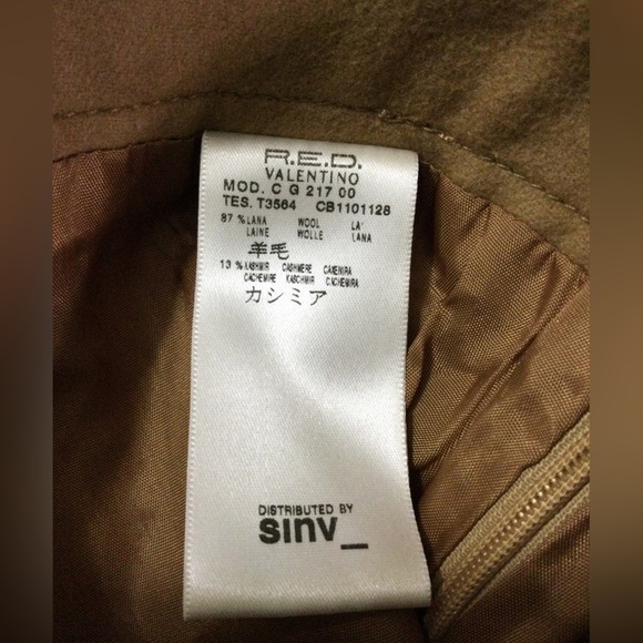 Red Valentino Wool Midi Tan Skirt Size 46 - Picture 7 of 10